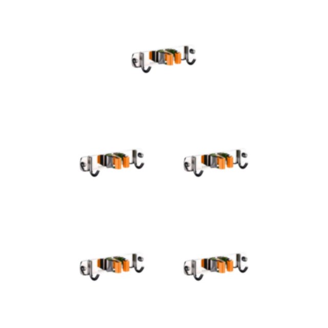 ZheElen Support Pratique pour Écouvillon en Acier Inoxydable - Fabrication Résistante à la Corrosion, Rapide, Robuste, Support Multifonction pour Écouvillon Support pour Balai orange 1 Pince et 2 Crochets Ensemble de 5