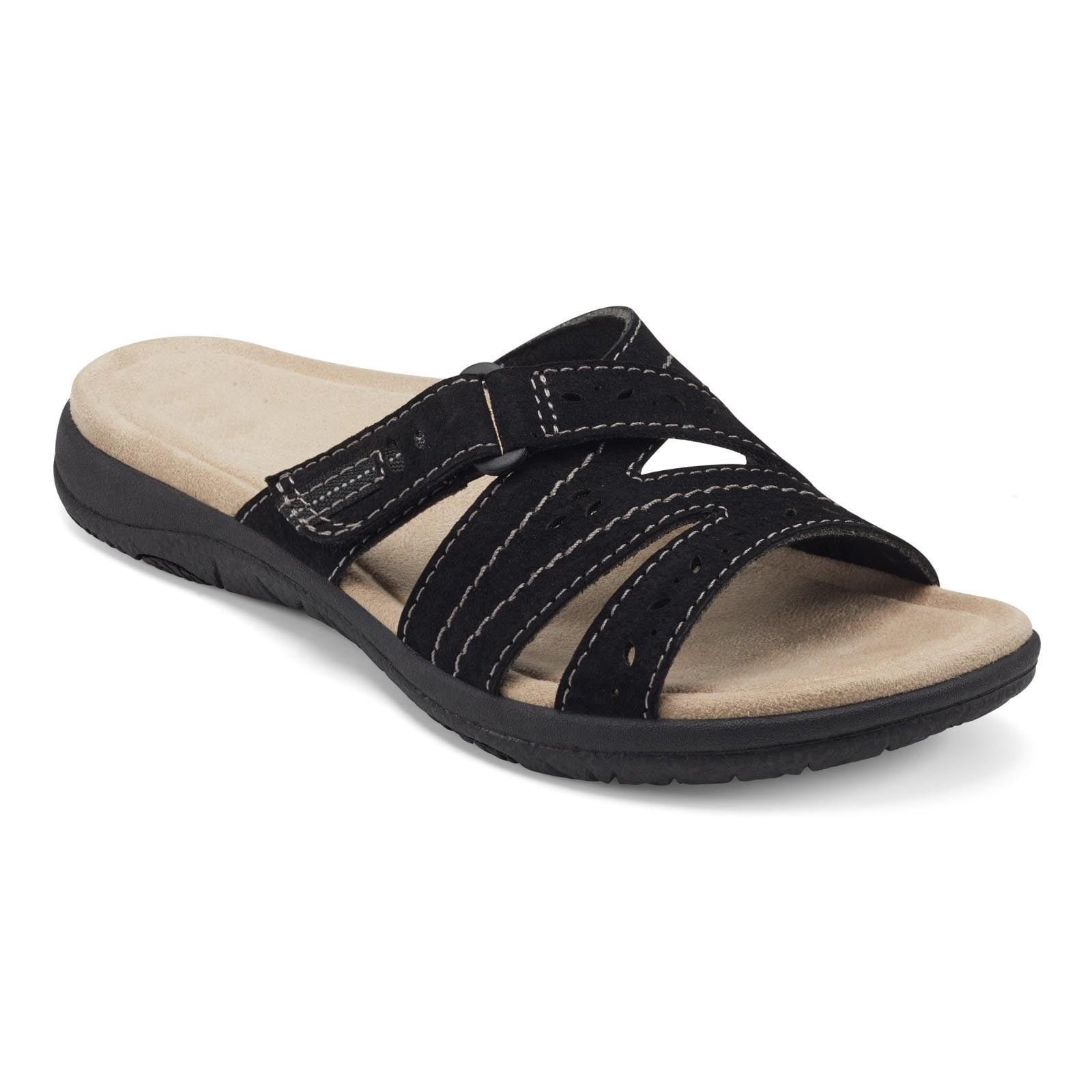 Aqestyerly Chaussures pour Femmes Couleur Unie Ajourées Plates Sandales à Talons Bas Mode Décontractées Pantoufles HWRETIE