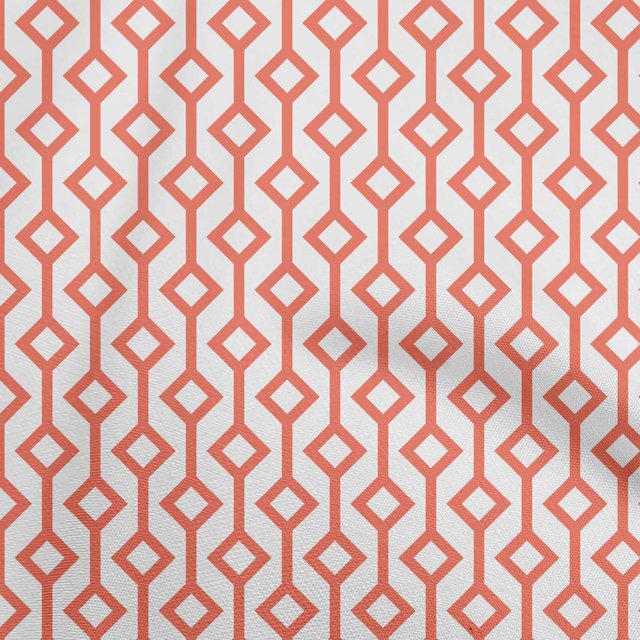 oneOone Cotton Poplin Orange Fabric Geometric Sewing Craft Projects Fabric Prints By Yard 42 Inch Wide