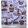 thumbnail image 1 of Soimoi Rayon Fabric Burger,Cupcake & Cups Print Fabric by Yard 56 Inch Wide, 1 of 3
