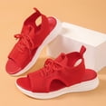 thumbnail image 4 of CHGBMOK Womens Sandals Summer New Solid Color Wedge Heel Fish Mouth Strap Sandals Sizes 36-42, 4 of 7