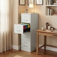 thumbnail image 3 of Scranton & Co 4-Drawer Contemporary Metal Vertical Filing Cabinet in Light Gray, 3 of 16