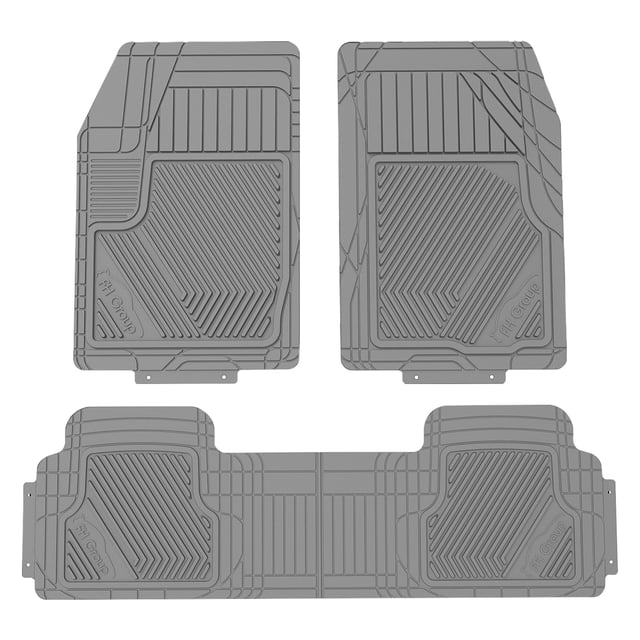 FH Group Heavy Duty Floor Mats All Weather Semi Custom Oversized Trim to Fit For Auto Car SUV Truck 3 Color Options
