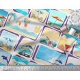 thumbnail image 2 of Soimoi Rayon Fabric Chair,Girl & Beach Surfboard Patchwork Decor Fabric Printed Yard 42 Inch Wide, 2 of 3