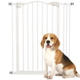 thumbnail image 1 of PawHut 29"-34" Pet Gate with Door Pressure Fit Dog Gate for Stairs, White, 1 of 10