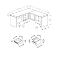 thumbnail image 3 of Monarch Specialties Computer Desk, Home Office, Corner, Left, Right Set-up, Storage Drawers, 72"l, L Shape, Work, Laptop, Laminate, Metal, Glossy White, Contemporary, Modern, 3 of 9