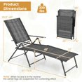 thumbnail image 3 of Costway Ensemble de 2 Chaises Longues Pliantes de Patio avec Dossier Inclinable à 6 Niveaux Gris, 3 of 9