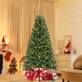 thumbnail image 1 of Costway 7 FT Christmas Tree with 830 PVC Branch Tips 250 Warm White LED Lights Gloves, 1 of 10