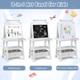 thumbnail image 3 of Costway Chevalet Artistique pour Enfants Double Face Tableau Noir Magnétique Tableau Blanc avec Plateau de Rangement Blanc, 3 of 10