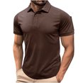 thumbnail image 1 of Chemises pour Hommes, Mode Homme Décontractée Couleur Unie Manches Courtes Col Rabattu Blouse Chemise, 1 of 5