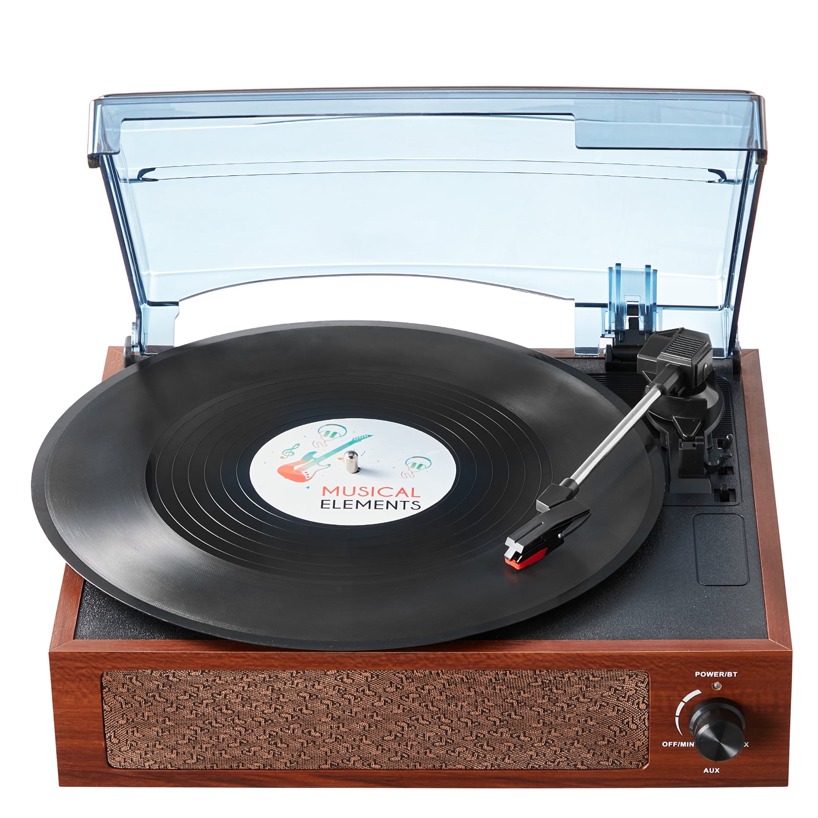 VEVOR Bluetooth Vinyl Record Player 3-Speed Belt Driven Turntable 10W Speakers