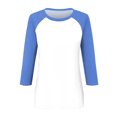 thumbnail image 5 of TSADFHJI sous-Vêtements en Coton pour Femmes Blanc Haut à Manches 3/4 Été Décontracté Polyvalent Raglan Col Rond Chemise Décontractée Top S Bleu Clair, 5 of 5