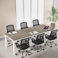 thumbnail image 4 of Tribesigns 78.74-Inch Large Conference Room Table, Modern Office Meeting Seminar Table Desk with Metal Legs and Adjustable Foot Pads, Seats 6-8 People, Oak Finish, 4 of 5