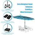 thumbnail image 4 of Gymax Parasol de Patio Double Face de 15 Pi, Parasol de Marché Jumeau avec Base Améliorée, Turquoise, 4 of 7