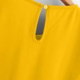 thumbnail image 4 of Chemise Décontractée pour Femme en Chiffon Uni à Manches Courtes et Col Rond, Blouse à Manches Courtes (Jaune, G), 4 of 5