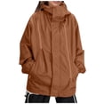 thumbnail image 1 of Timegard Womens Plus Size Tops Zipper Lightweight Windproof Hiking Outdoor Rain Jacket with Pockets, 1 of 9