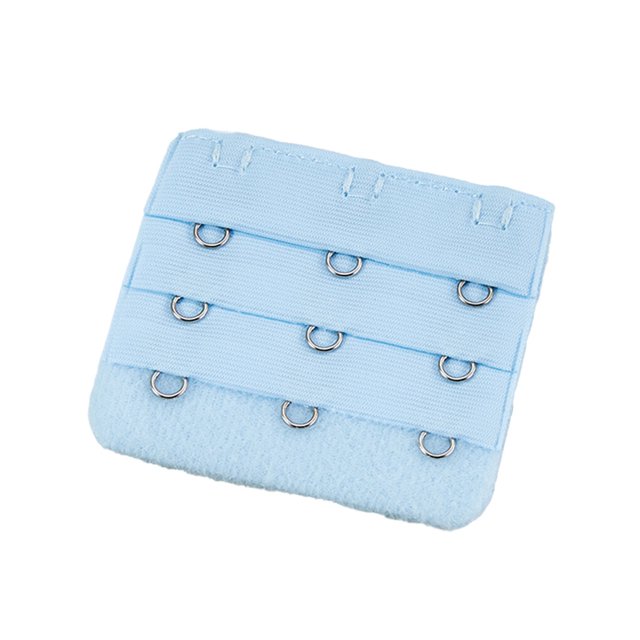 Langgg Extension Strap Bra Extender Buckle 3 Hook Women Accessories Practical Elastic Multicolor Clips Tight 3 Rows Underwear light blue