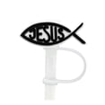thumbnail image 1 of Glass&Bottle StanleCup Straw Topper with Biblical Design Silicone Cover for 80mm Lids – Reusable Cap Protector for Drinking Tips Lids Accessories, 1 of 3