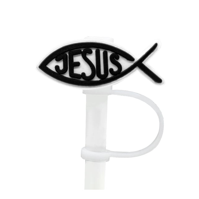 Glass&Bottle StanleCup Straw Topper with Biblical Design Silicone Cover for 80mm Lids – Reusable Cap Protector for Drinking Tips Lids Accessories