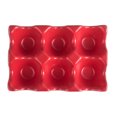 thumbnail image 1 of 6 Grids Egg Holder Ceramic Anti-Slip Egg Box Refrigerator Shockproof Egg Storage Box (Red), 1 of 8