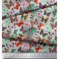 thumbnail image 3 of Soimoi Georgette Viscose Fabric Colorful Butterfly Print Fabric by The Yard 42 Inch Wide, 3 of 5