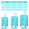 thumbnail image 4 of Travelhouse Ensemble de 3 Valises Rigides, Légères et Extensibles, avec Serrure TSA et Roulettes Multidirectionnelles, Bleu Lac, 4 of 8