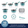thumbnail image 2 of Rachael Ray Cook + Create Aluminum Nonstick Cookware Set 10-Piece Agave Blue, 2 of 5