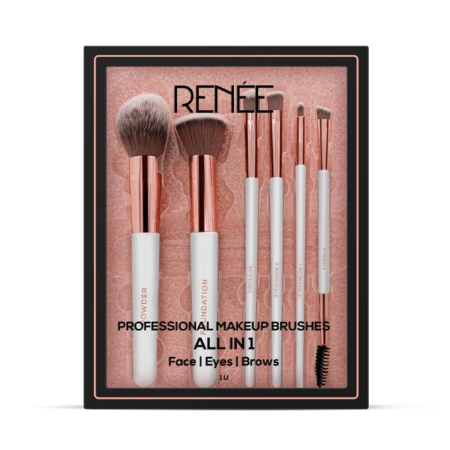 Renee Cosmetics All In 1 Professional Makeup Brush - Set Of 6 (126 Gm)