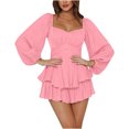 thumbnail image 2 of Birdeem Robe d'Été Décontractée à Manches Courtes pour Femmes, Épaules Dénudées, Col en V Uni, 2 of 10