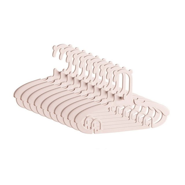 10Pcs Baby Clothes Hangers Stackable Good Load-bearing Non-Slip High Toughness Smooth Surface Save Space Scalable Pants Clothes Drying Racks Kids Hangers Bathroom Supplies
