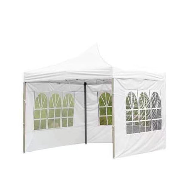 Agiferg Toile de Tente Extérieure en Toile Oxford 210D Imperméable et Antipluie, Toile d'Ombrage 3 Mètres. l'Image Montre un Auvent Escamotable Blanc avec Panneaux Latéraux Présentant des Fenêtres Arquées. Fabriqué en Toile Oxford 210D durable, Il Est Imperméable, Coupe-Vent et Résistant à la Moisissure et aux Fissures. Convient à l'Ombre et à la protection Extérieures.