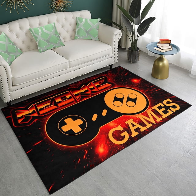 Boys Bedroom Game Carpet Game Handle Floor Mat Game Player Carpet Square Game Room Decorative Door Mat Suitable for Bedroom Room Game Room Floor Mat 60*120cm