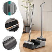 Chmadoxn Dorm Room Essentials, Brooms And Dustpan Floor Brush 3-in-1 Set Household Stainless Steel Handle Brooms And Dustpan Combo Set For Home Office Broom and dustpan
