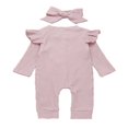 thumbnail image 2 of Tenue pour Bébé Fille : Barboteuse en Coton Uni à Boutons, 2 of 5