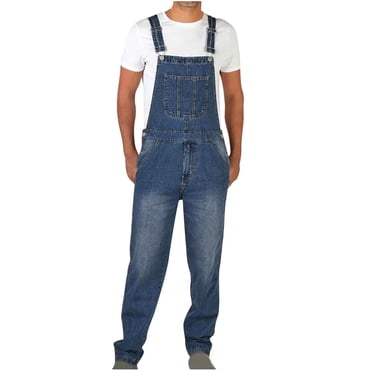 Jsaierl Salopette en Denim pour Hommes, Salopette pour Hommes Coupe Décontractée en Tissu de Poids Moyen pour le Travail avec Bretelles Ajustables et Poches à Outils Pratiques