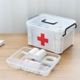 thumbnail image 3 of Boîte de Premiers Soins Transparente Boîte de Rangement Portable pour Médicaments Trousses de Sécurité d'Urgence, 3 of 8