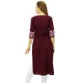 thumbnail image 1 of Phagun Kurta Droite Bordeaux pour Femmes, Manches 3/4, Kurti Décontractée Imprimée - 12, 1 of 1