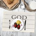 thumbnail image 5 of Inspirational Quotes God is Love Rectangular Placemats Set of 4, Rustic Religious Christian Table Mats, 12x18 Inch, Christian Home Decor, 5 of 5