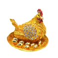 thumbnail image 4 of TISHITA Hen Hatching Eggs Jewelry Box Sculpture Collectible Animal Statue Craft, 4 of 8