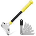 thumbnail image 1 of Glass Scraper, Paint Scraper with 20 Blades, Hob Scraper with Knock-out Function, Long Handled Griddle Scraper for Induction Hob, Cleaning, Windows, Tiles, 1 of 5