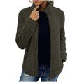 thumbnail image 1 of Pompotops Mode Femme Manches Longues Confortable Hauts Amples Poche Long Manteau Blouse Liquidation, 1 of 6
