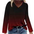 thumbnail image 1 of Hauts à Manches Longues pour Femmes Mode Décontractée Col en V Confortable Haut Imprimé T-Shirt Blouse Hauts Col en V pour Femmes Hauts Décontractés Mode pour Femmes Hauts à Manches Longues, 1 of 4