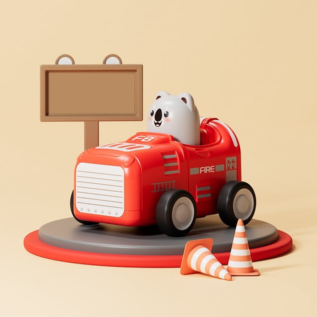 QIPOPIQ Car Toys - First Birthday Gifts - Press and Go Trucks Animal Racing Cars Toy