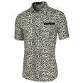 thumbnail image 3 of INSPIRE CHIC Chemise à Manches Courtes Boutonnée pour Homme d'Été Imprimée avec Poche Contrastante, 3 of 6