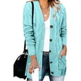 thumbnail image 2 of 2025 Womens Casual Knit Cardigan Sweatshirt Sweater Large Size Loose Womens PlusCardigan Button, 2 of 4