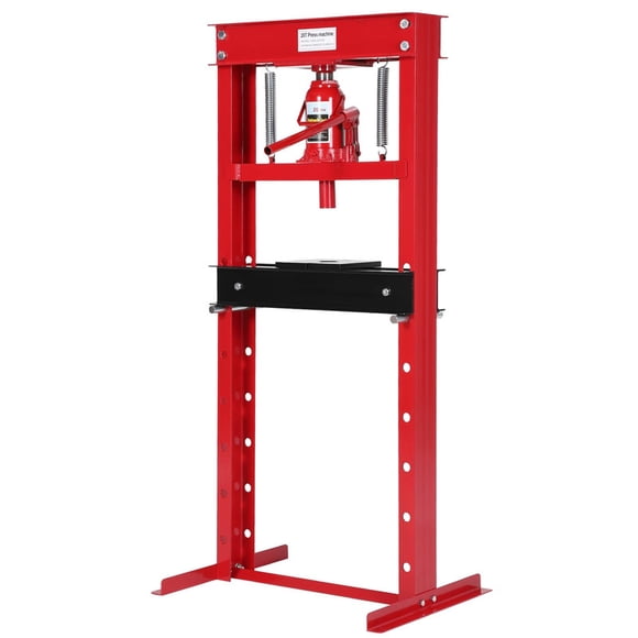TROPOW 20 Ton Hydraulic Shop Press – Heavy-Duty H-Frame Press with Adjustable Height, Dual Plates & Dust Cover – Red