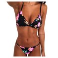 thumbnail image 2 of EGNMCR Bikini Set Women's Print Brazilian Bikini High Cut Bikini Set Two Piece Swimsuit, 2 of 6