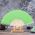 thumbnail image 2 of Pattern Folding Dance Wedding Party Lace Silk Folding Hand Solid Color Fan, 2 of 2