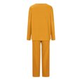 thumbnail image 3 of Timegard Ensembles de Pyjamas pour Femmes 2 Pcs Manches Longues Col en V Haut Froncé et Pantalon Automne Décontracté Doux Tenues de Pjs, 3 of 4