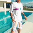 thumbnail image 1 of Weiqiqre Men's Graphic Short Sleeve Tee and Drawstring Waist Track Shorts Set Casual 2 Piece Outfit, 1 of 5